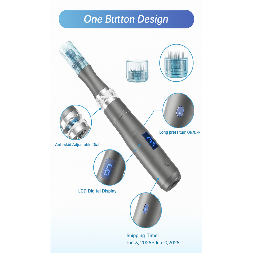 Microneedling Dermapen with USB Rechargeable Feature, 5 x 32Pin Cartridges