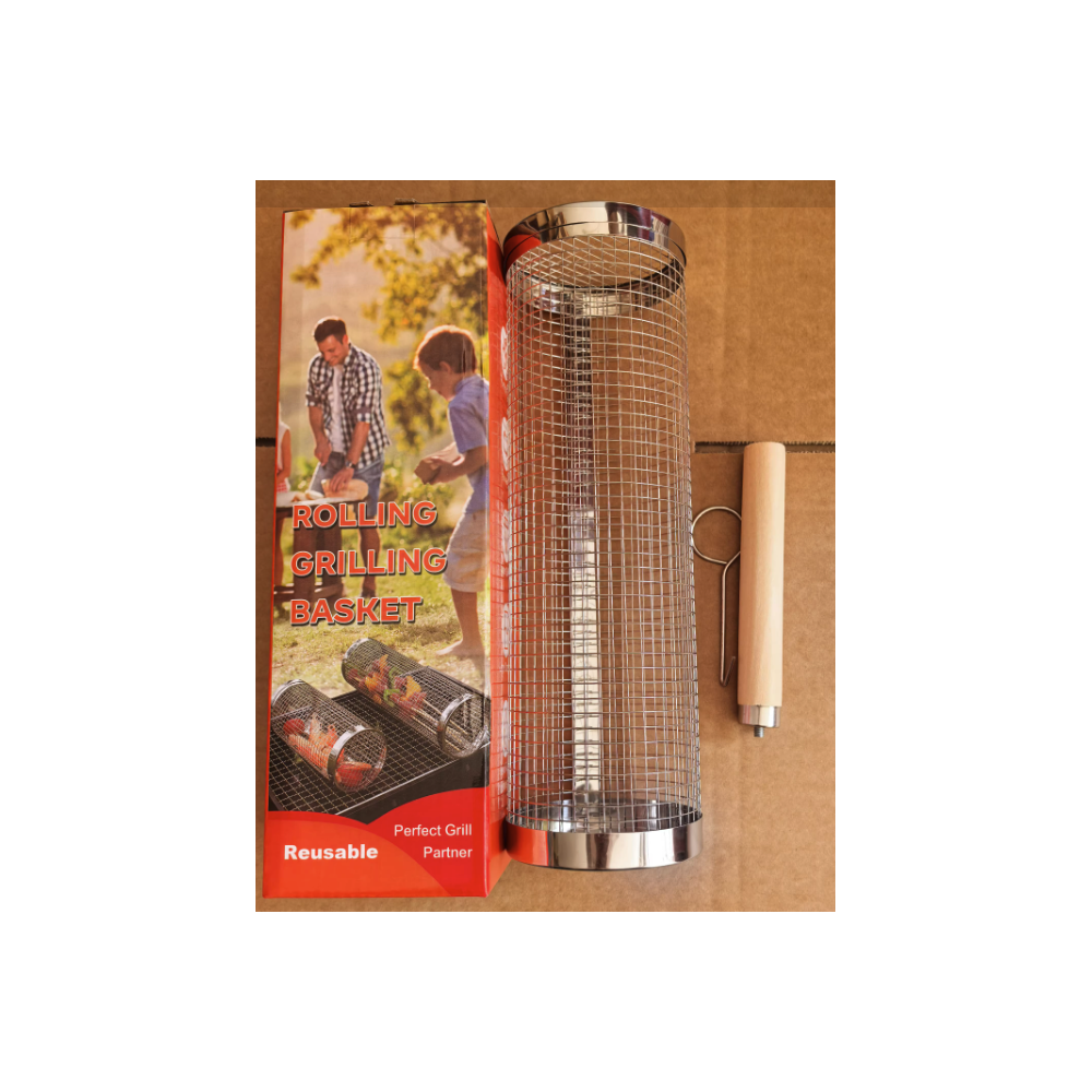 Rolling Grill Basket for Perfectly Cooked Barbecue Delights