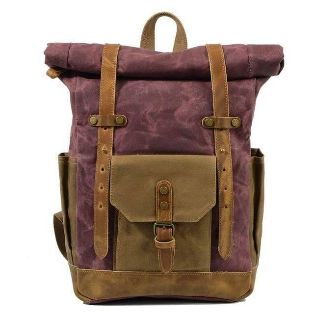 Durable Vintage Canvas and Leather Backpack for Men