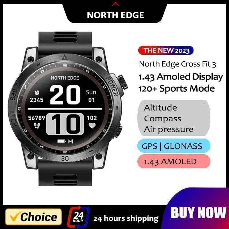 Smartwatch with GPS, Altimeter, Barometer, and Compass for Outdoor Activities