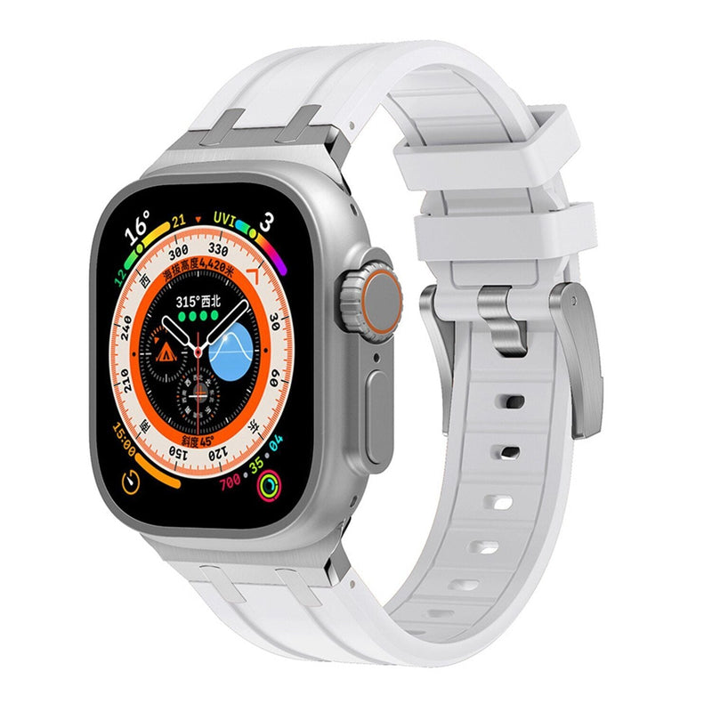 Thick Silicone Strap with Titanium Connector for Apple Watch