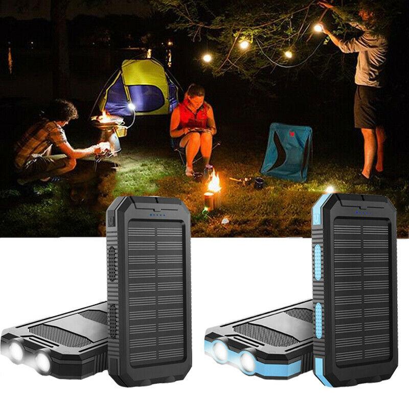 Portable Solar Charger with Dual USB Output – Water-Resistant Power Bank