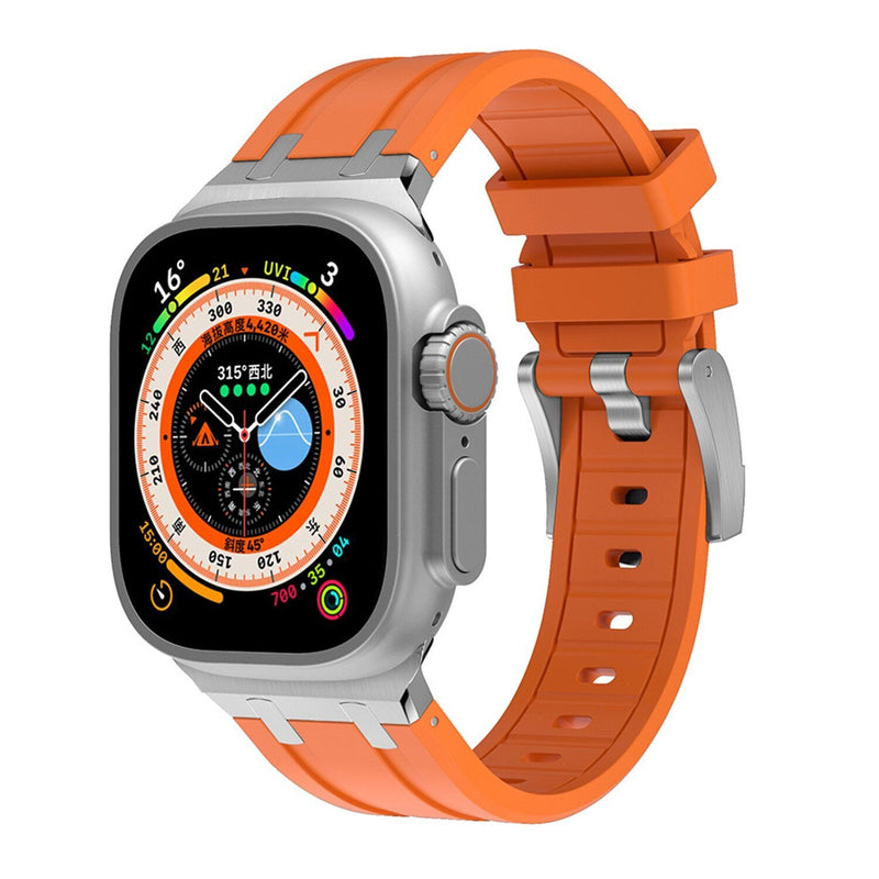 Thick Silicone Strap with Titanium Connector for Apple Watch