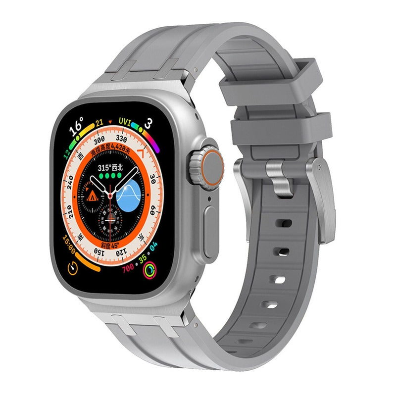 Thick Silicone Strap with Titanium Connector for Apple Watch