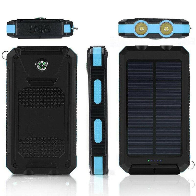 Portable Solar Charger with Dual USB Output – Water-Resistant Power Bank