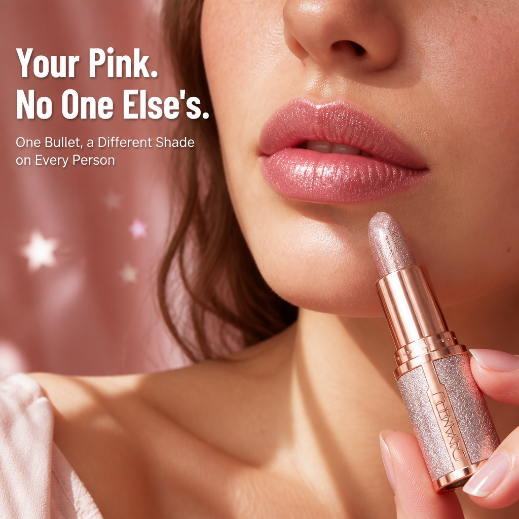 LipAura™ — Watch Glitter Melt Into Your Own Personalized Pink Shade