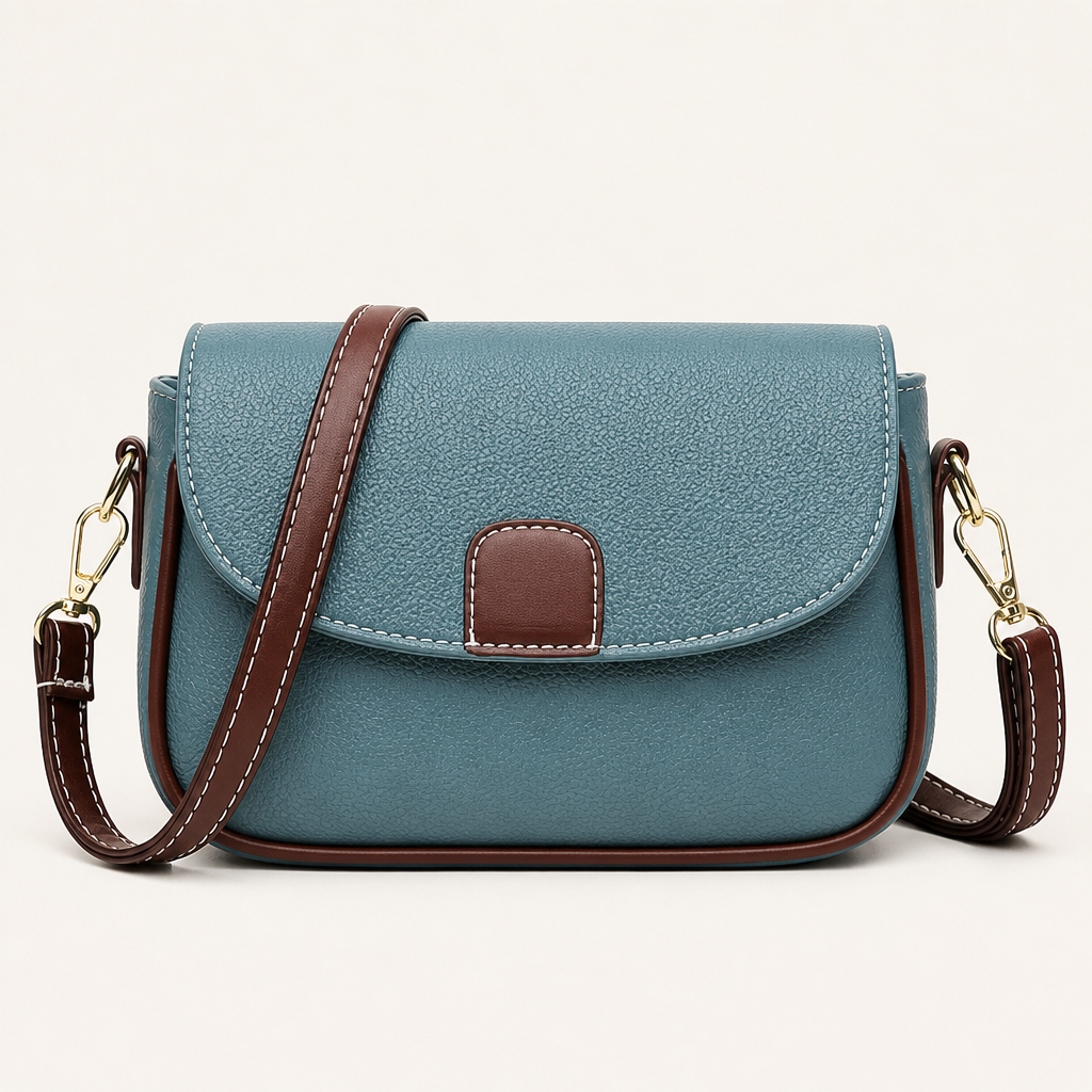 SolaraVera™ – Classic Pebbled Leather Crossbody with Magnetic Snap