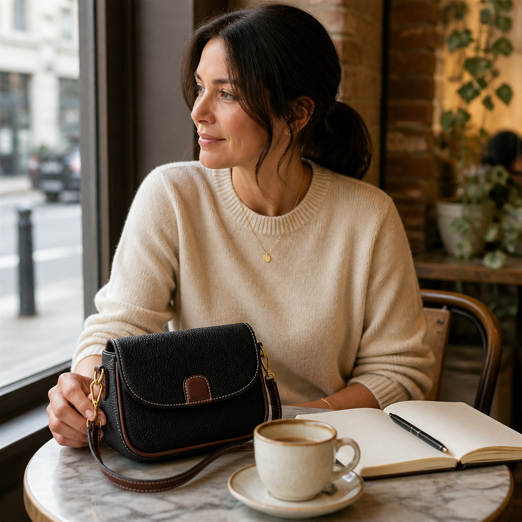 SolaraVera™ – Classic Pebbled Leather Crossbody with Magnetic Snap