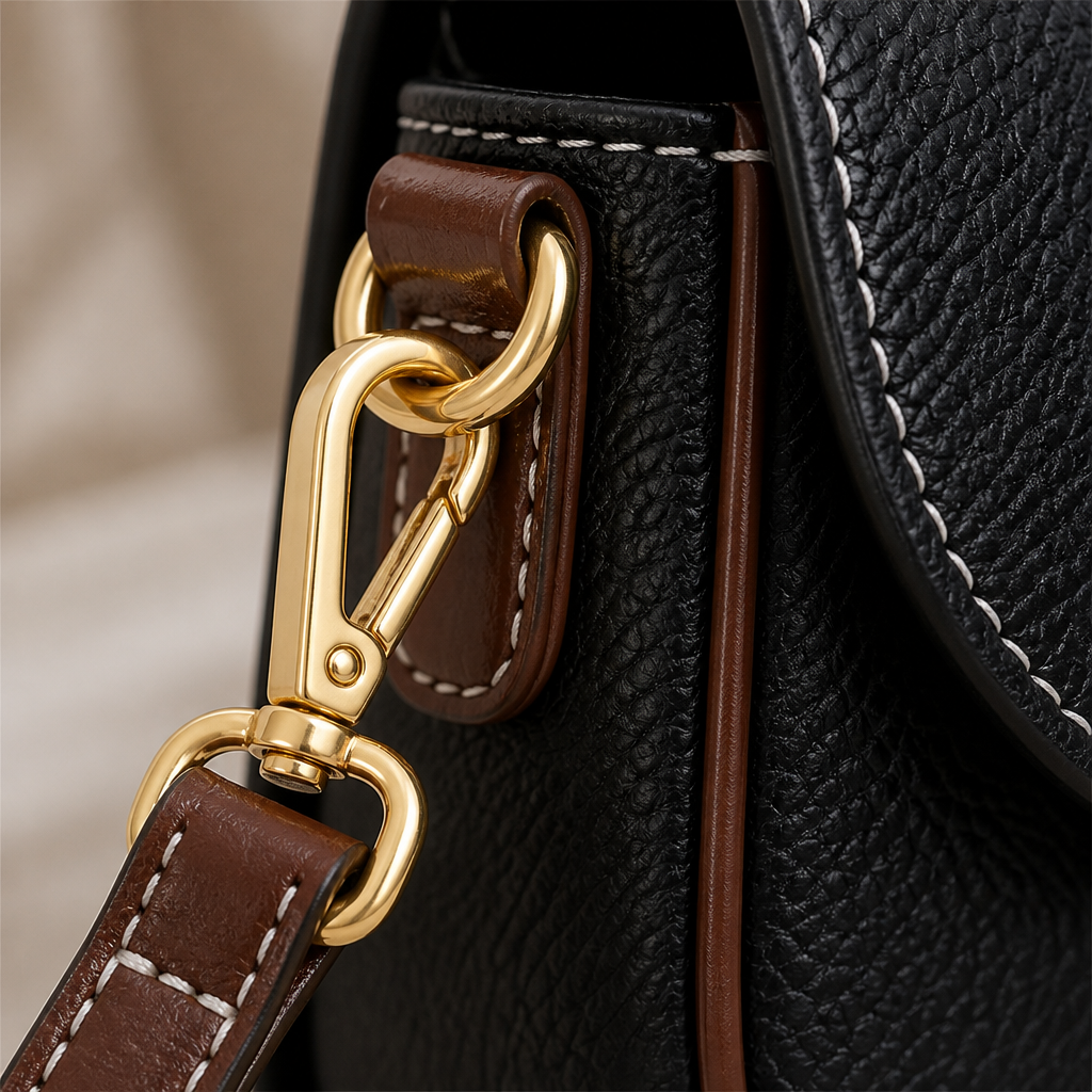 SolaraVera™ – Classic Pebbled Leather Crossbody with Magnetic Snap