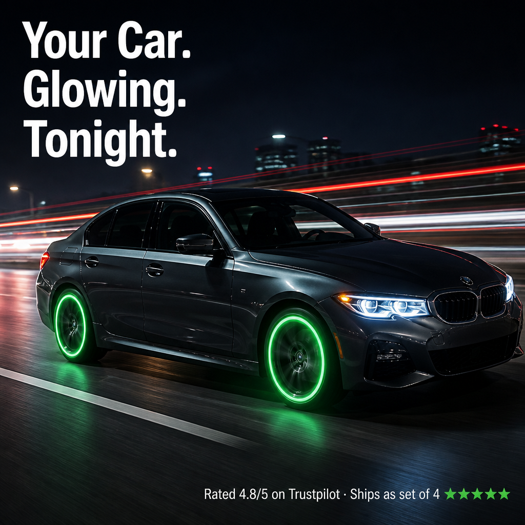 VivaDrive™ — Glow Your Wheels With Your Car's Exact Logo, No Batteries