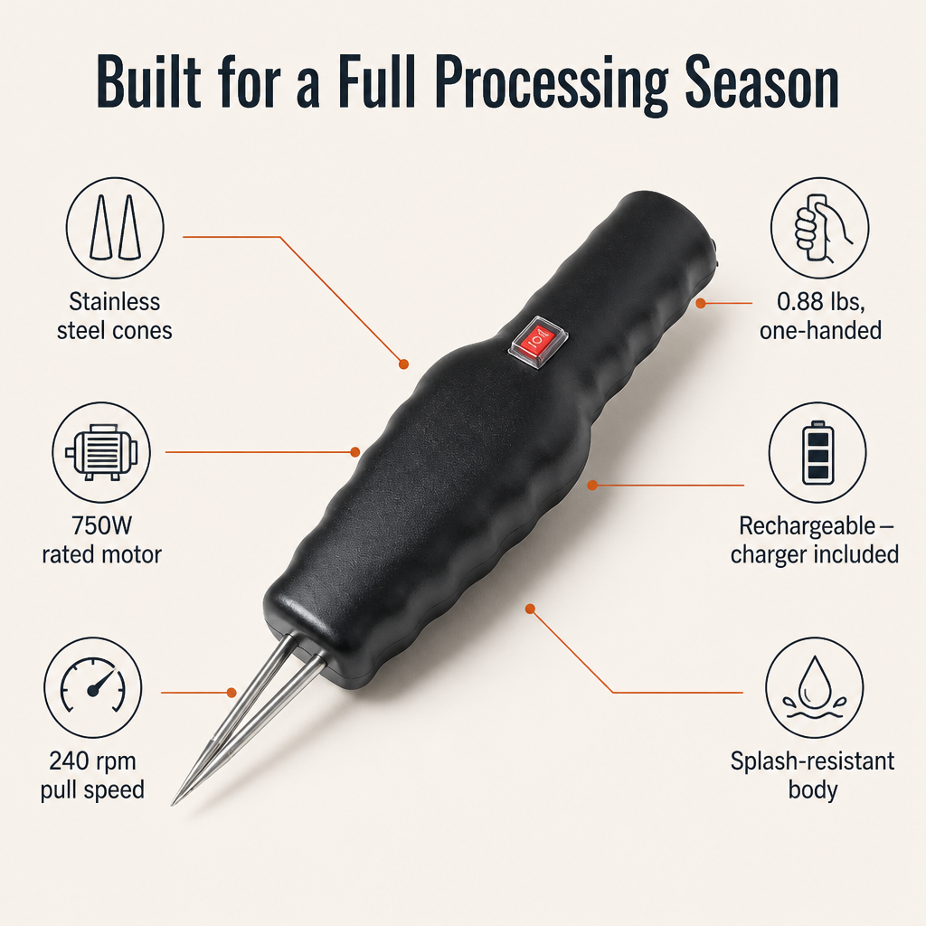 SwiftPluck™ — Pull Stubborn Pin Feathers Clean Without Tweezers or Torch