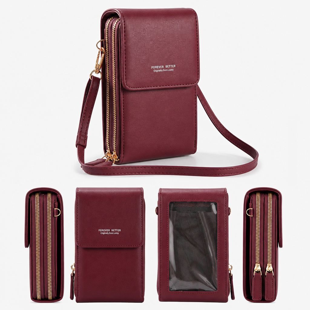 VividGuard™ – Hands-Free Touchscreen Crossbody Phone Bag with RFID Protection
