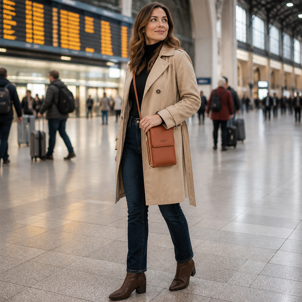 VividGuard™ – Hands-Free Touchscreen Crossbody Phone Bag with RFID Protection