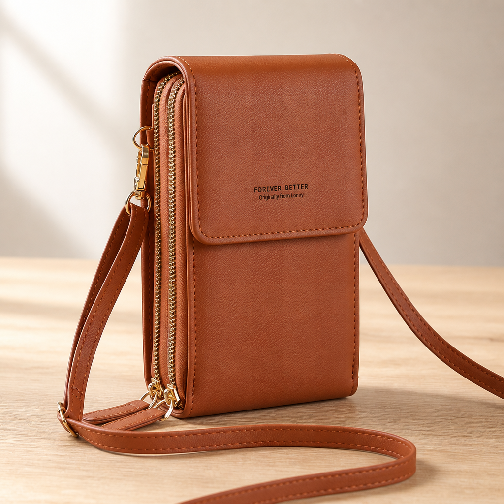 VividGuard™ – Hands-Free Touchscreen Crossbody Phone Bag with RFID Protection
