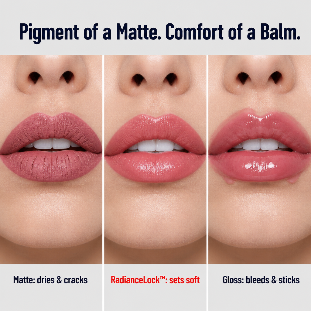 RadianceLock™ Lip Glow — Get Bold Color That Lasts Through Dinner Without Drying Out