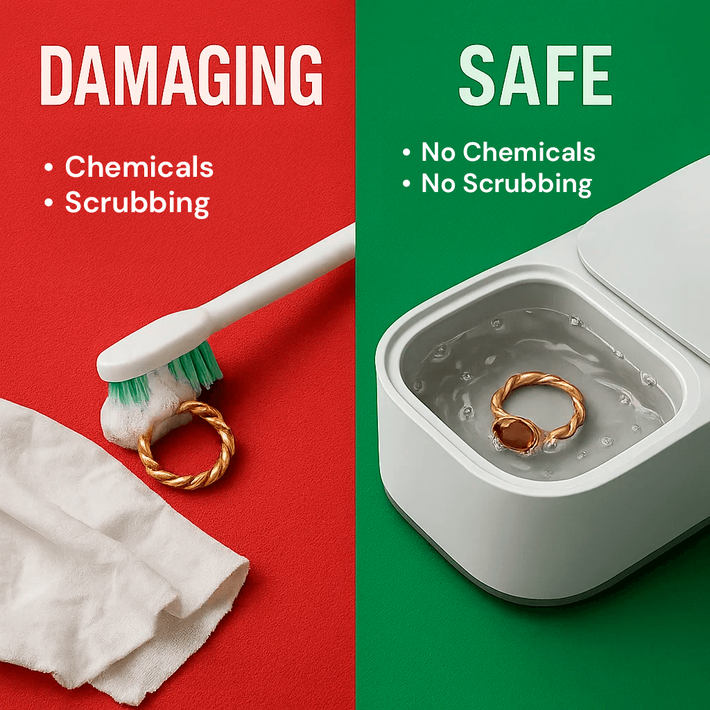 Sonic Cleaning Device for Jewelry, Eyewear, Timepieces, and Dentures