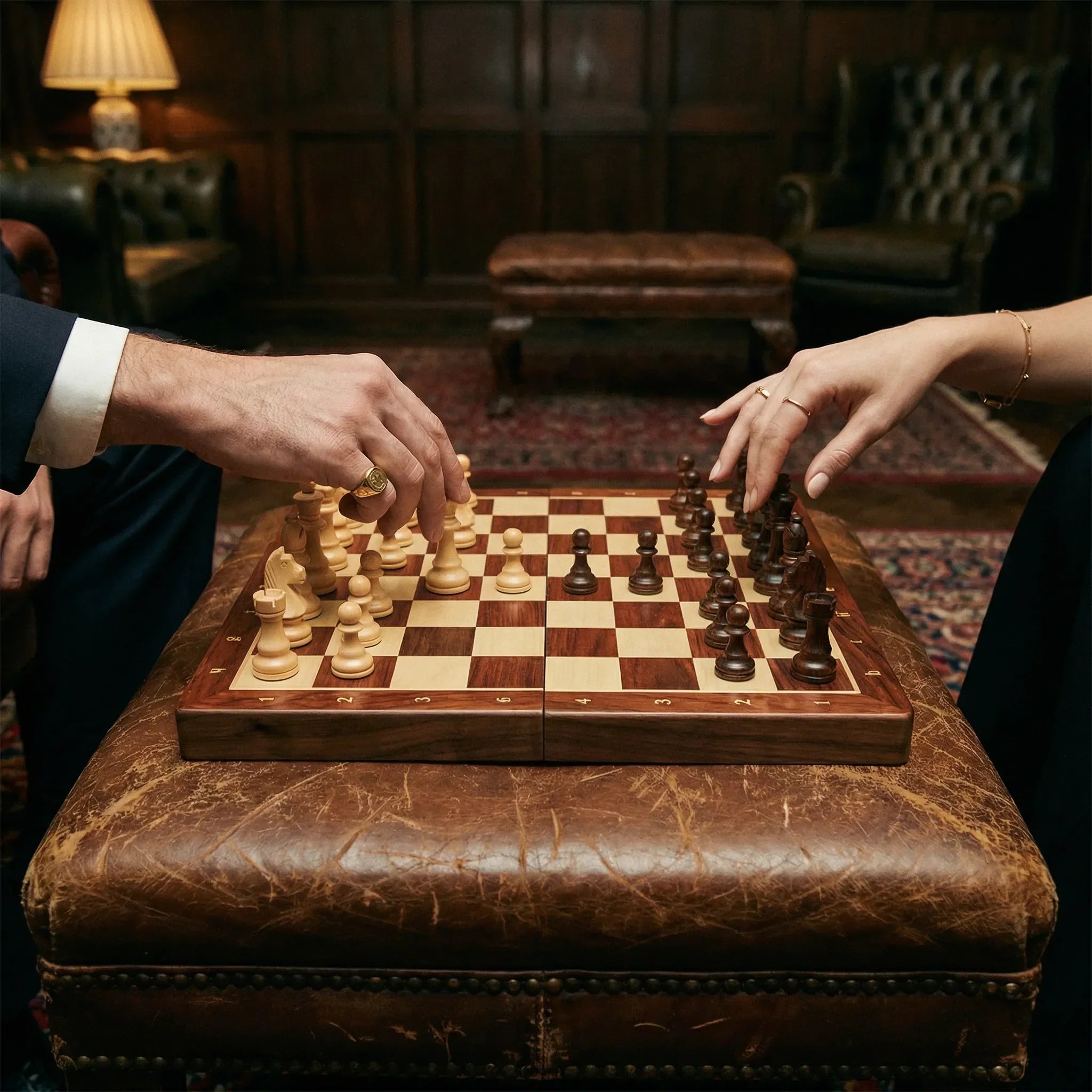 Folding Wooden Chess Set with Chess Pieces
