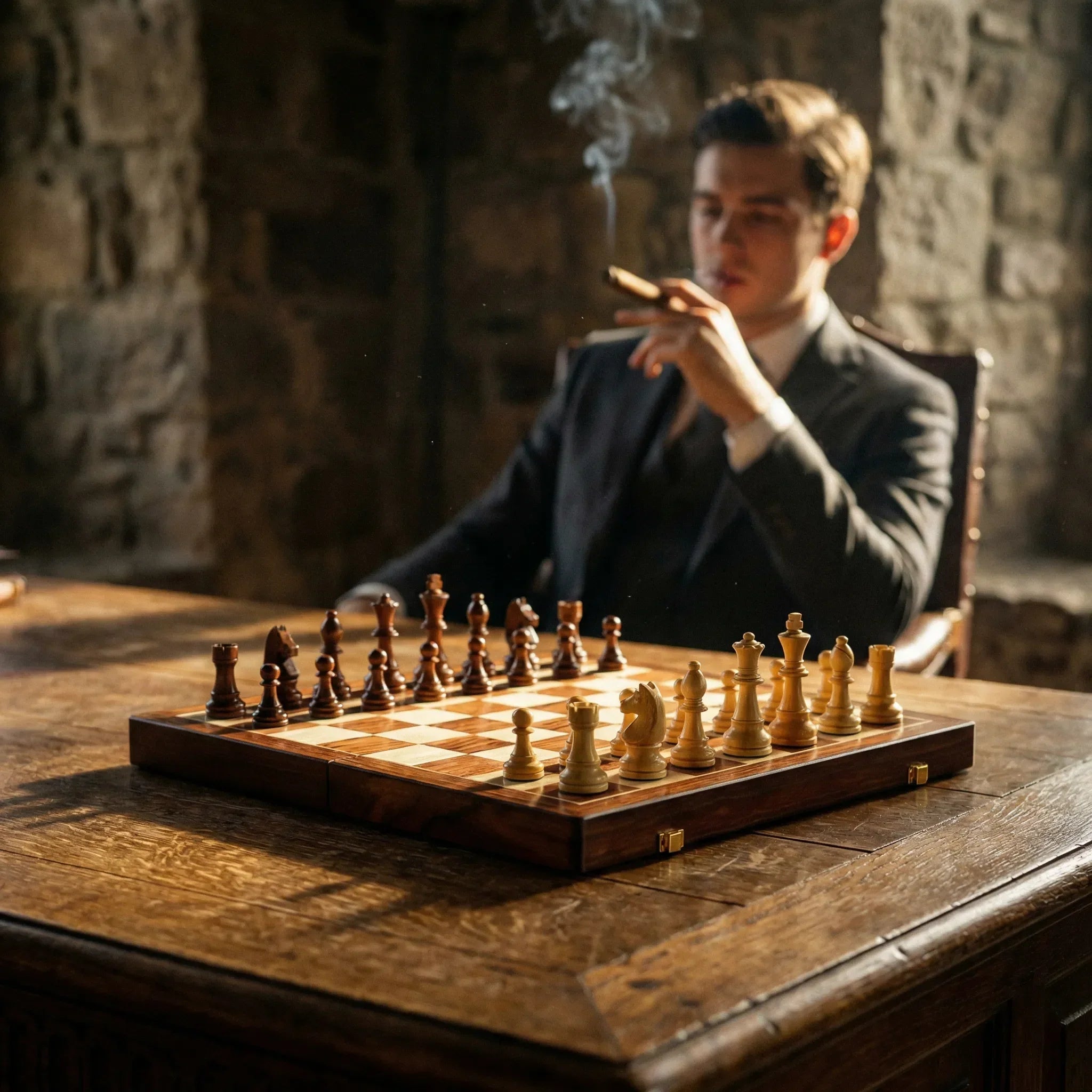 Folding Wooden Chess Set with Chess Pieces