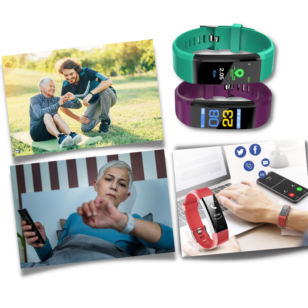 Smartwatch for Seniors with Heart Rate and Blood Pressure Monitoring
