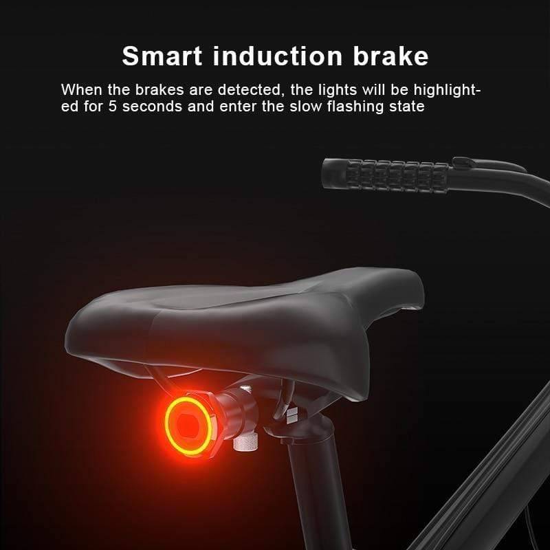 USB Rechargeable Rear Light with Smart Brake Detection for Bicycles