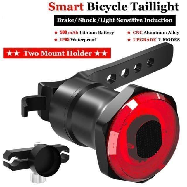USB Rechargeable Rear Light with Smart Brake Detection for Bicycles