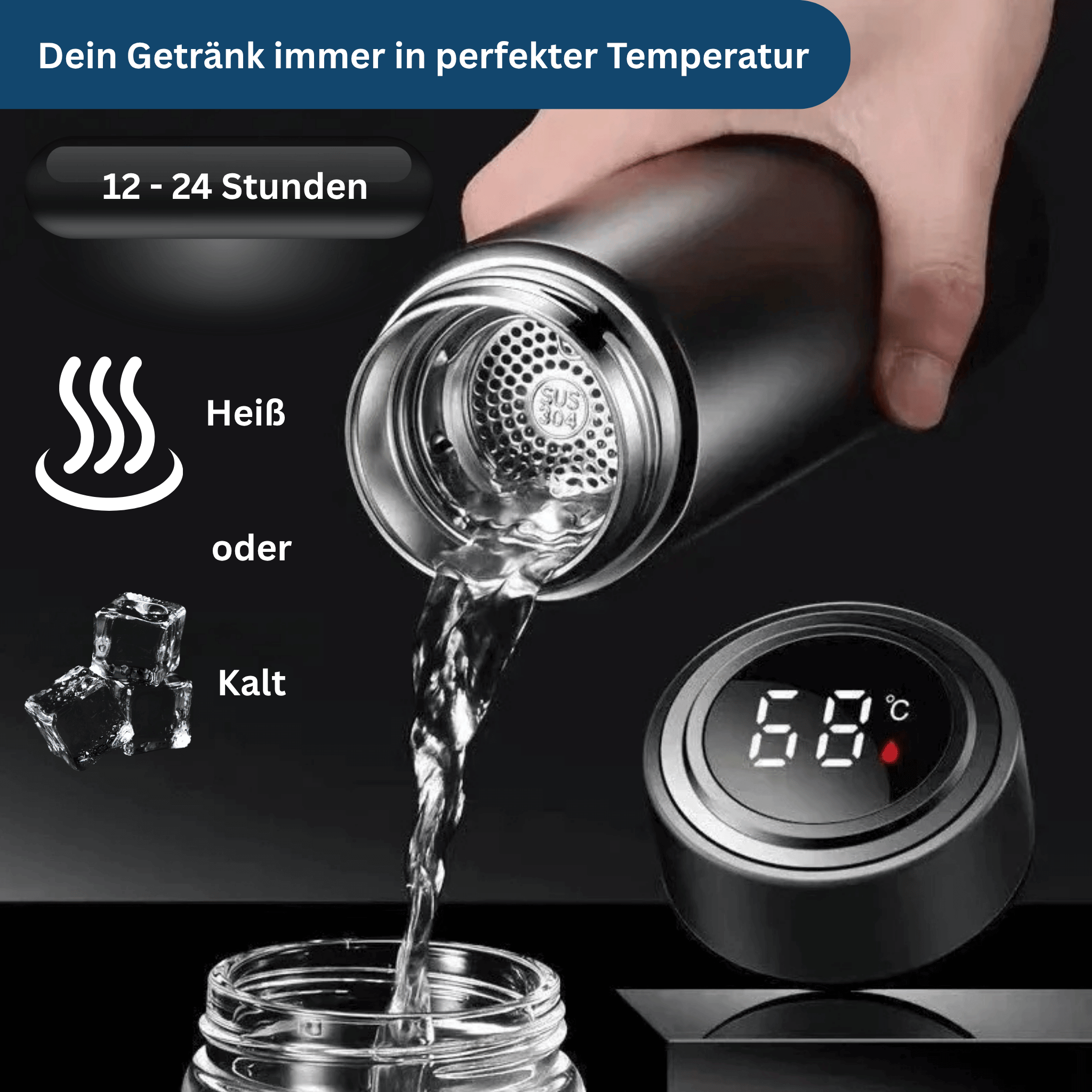 Digital Thermos with Smart Temperature Display