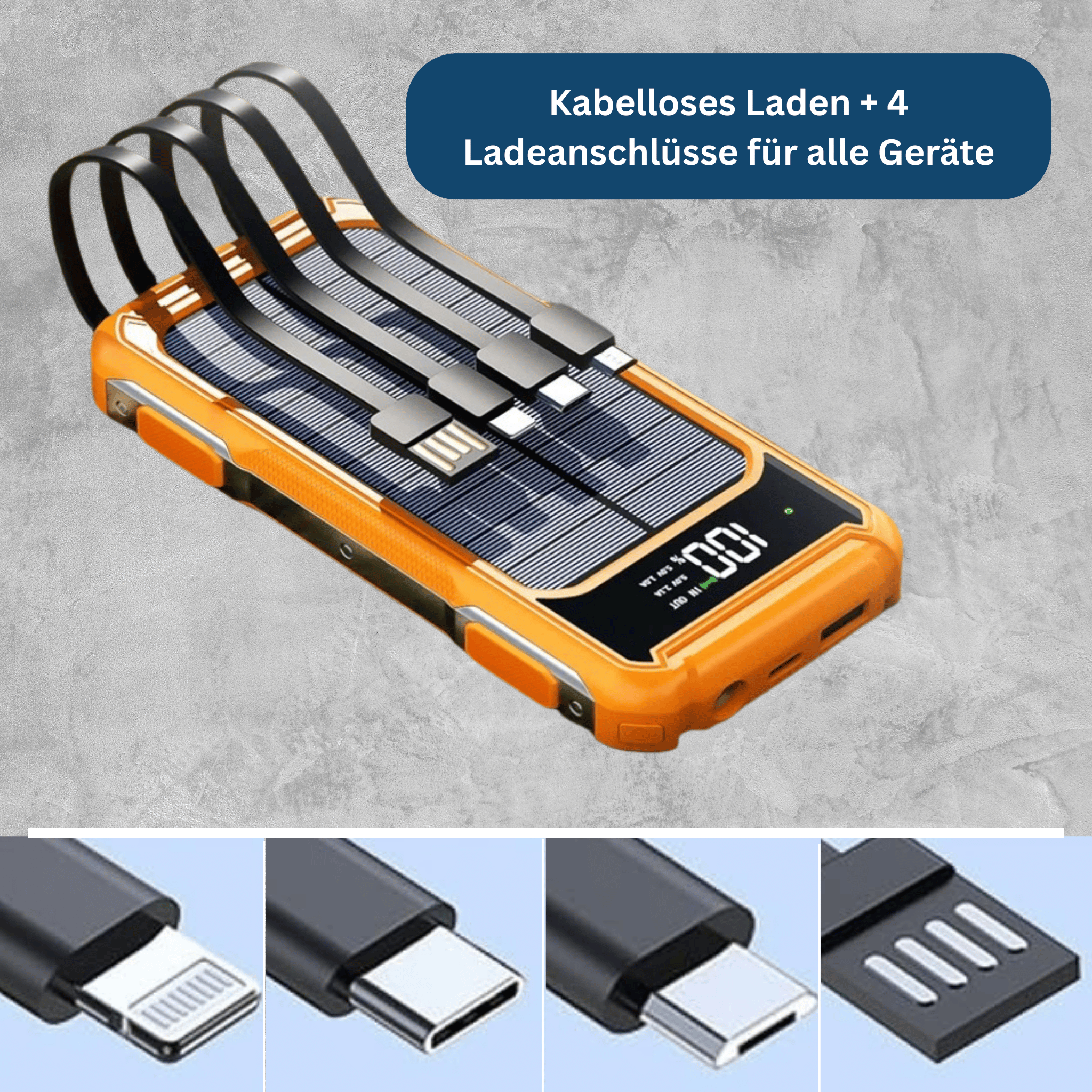 20,000mAh Portable Solar Power Bank featuring LED Screen