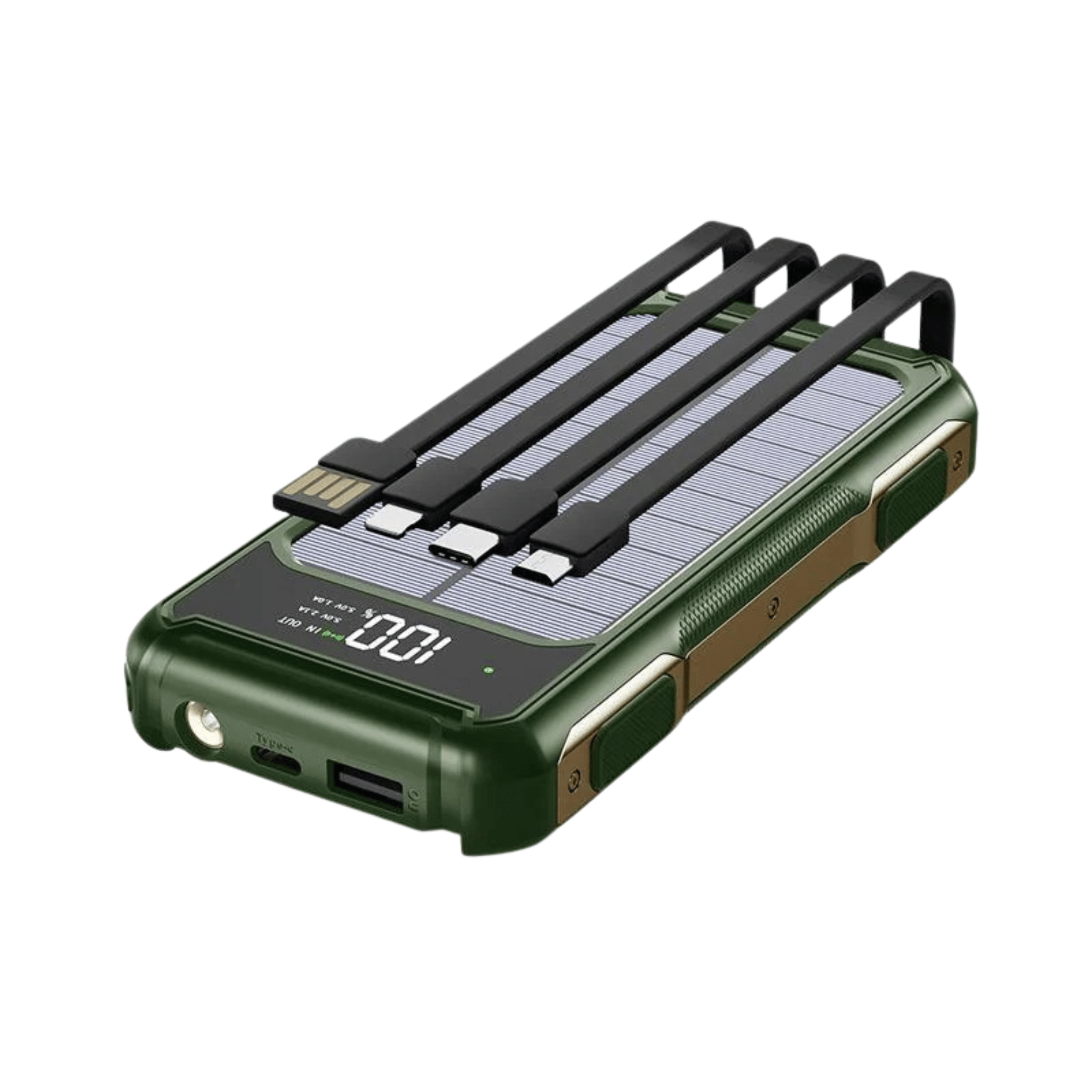 20,000mAh Portable Solar Power Bank featuring LED Screen