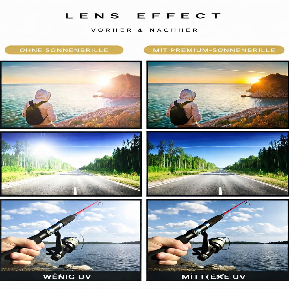 Solar Eye Protection with Glare-Free Vision in Any Light Conditions