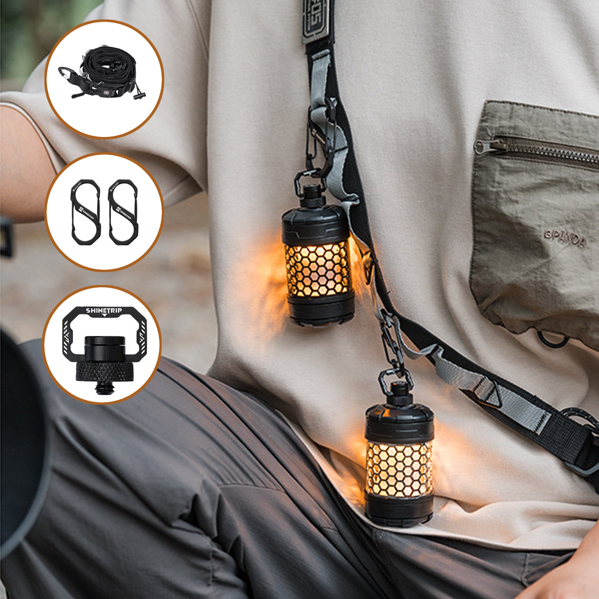 Modular Camp Light with Spin-Glow Feature
