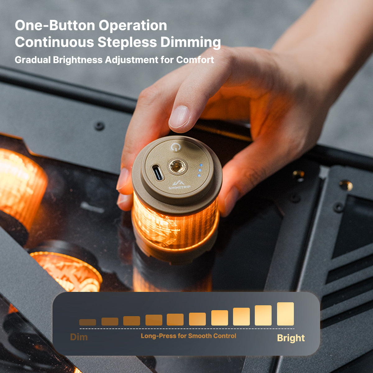 Modular Camp Light with Spin-Glow Feature