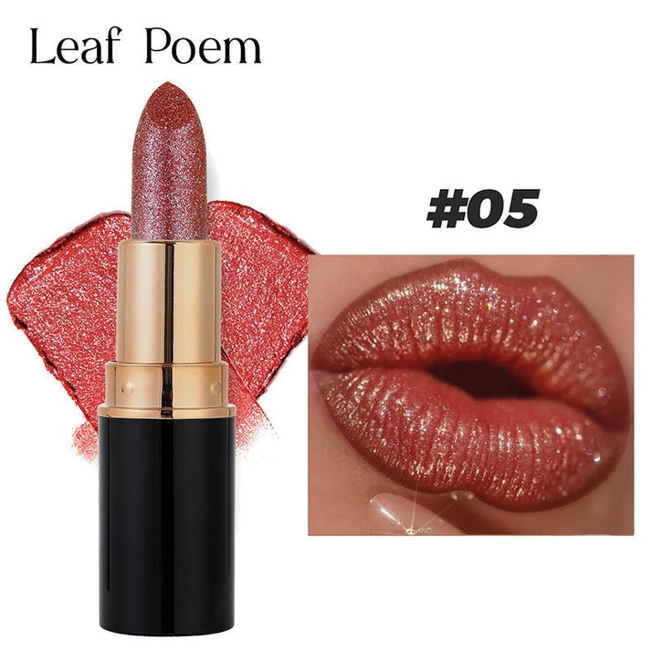 Waterproof and moisturizing glitter lipstick