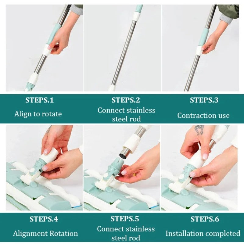 Telescopic Mop with Microfiber Cloth for Floor Cleaning