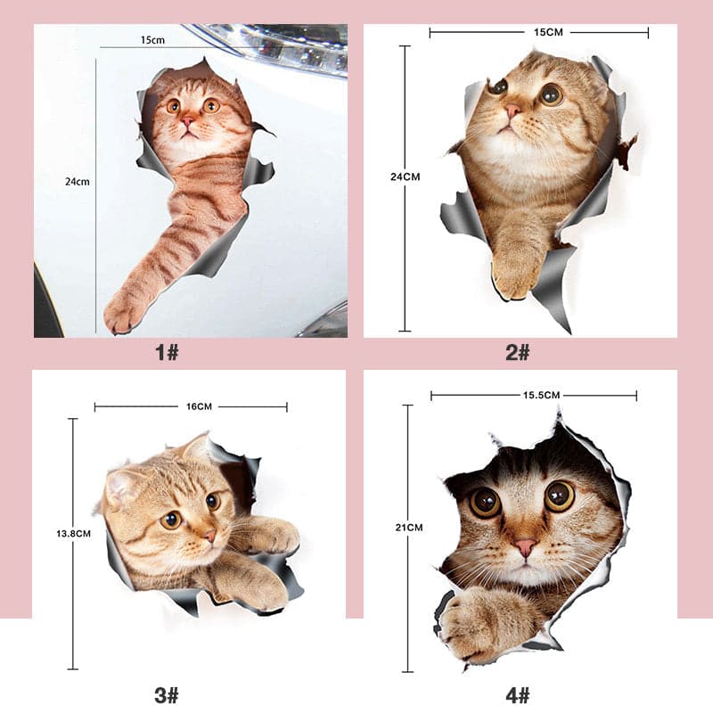 Cute 3D Wall Stickers Featuring Cats and Dogs