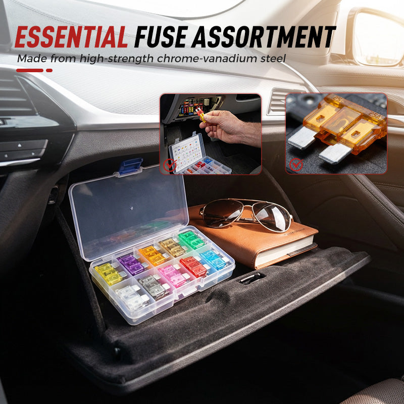 300-Piece Automotive Fuse Assortment with Puller Tool