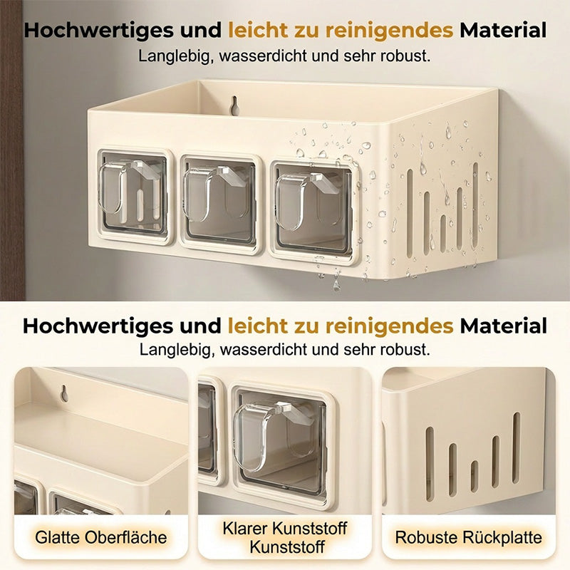 Spice Rack with No Drilling – 3 Clear Drawers