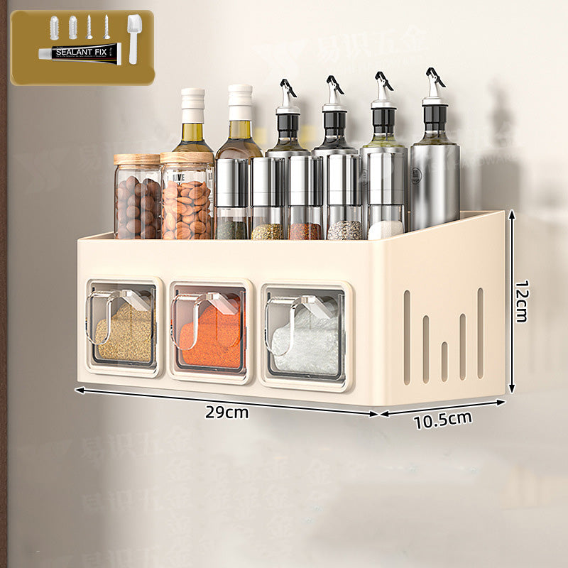 Spice Rack with No Drilling – 3 Clear Drawers