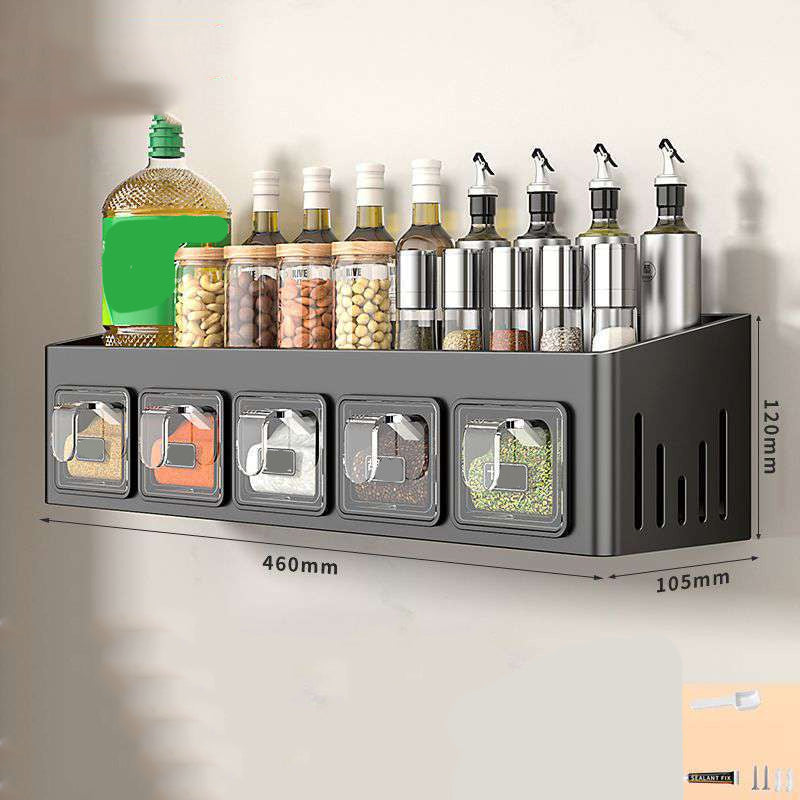 Spice Rack with No Drilling – 3 Clear Drawers