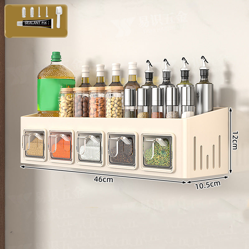 Spice Rack with No Drilling – 3 Clear Drawers
