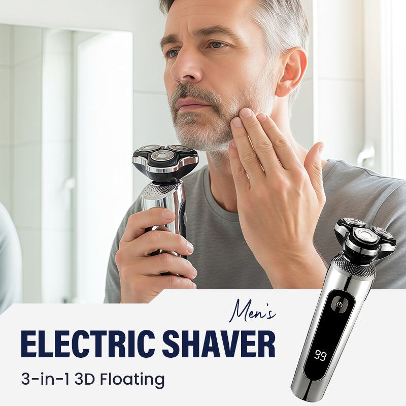 3-in-1 Men's Electric Shaver with 3D Floating Head