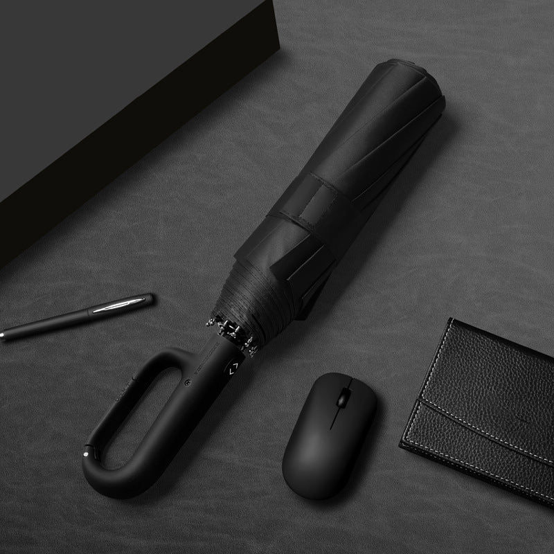 Compact Folding Umbrella with UV Protection for Sun and Rain