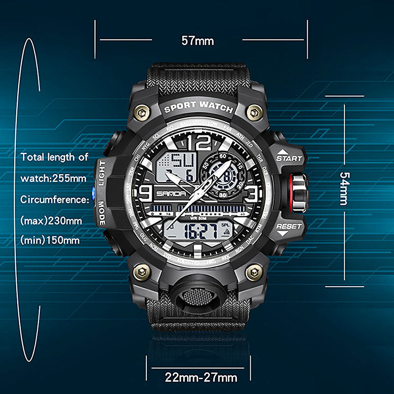 Men's Multi-Function Watch with Luminous Display and Water Resistance