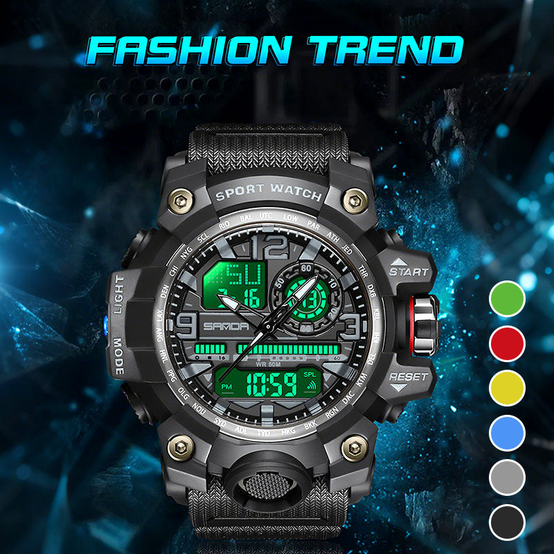 Men's Multi-Function Watch with Luminous Display and Water Resistance