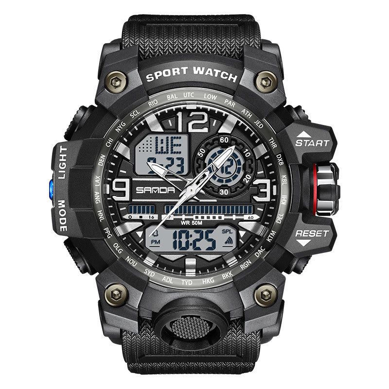 Men's Multi-Function Watch with Luminous Display and Water Resistance