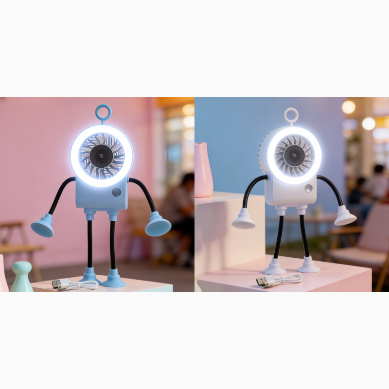 LED Light Robot Table Fan