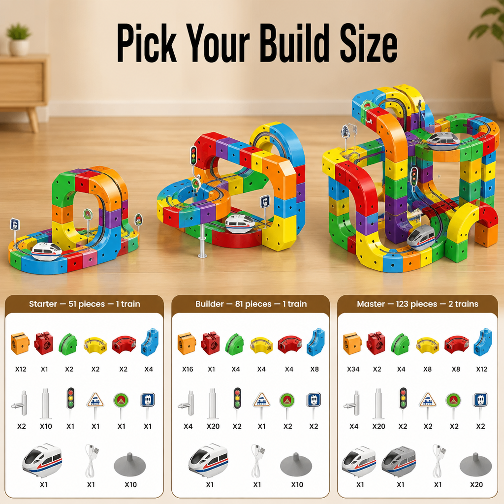WonderRail™ — Build 3D Train Tracks That Climb, Loop & Run Upside Down