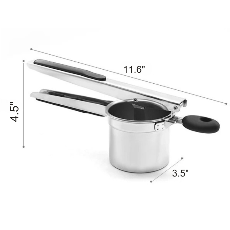 Stainless Steel Potato Masher with 3 Discs for Different Textures