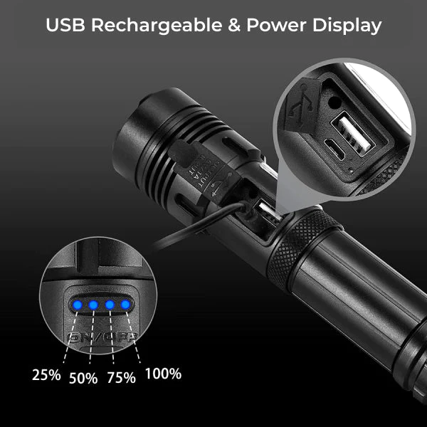 Rechargeable Battery Tactical Flashlight – Super Bright LED Light
