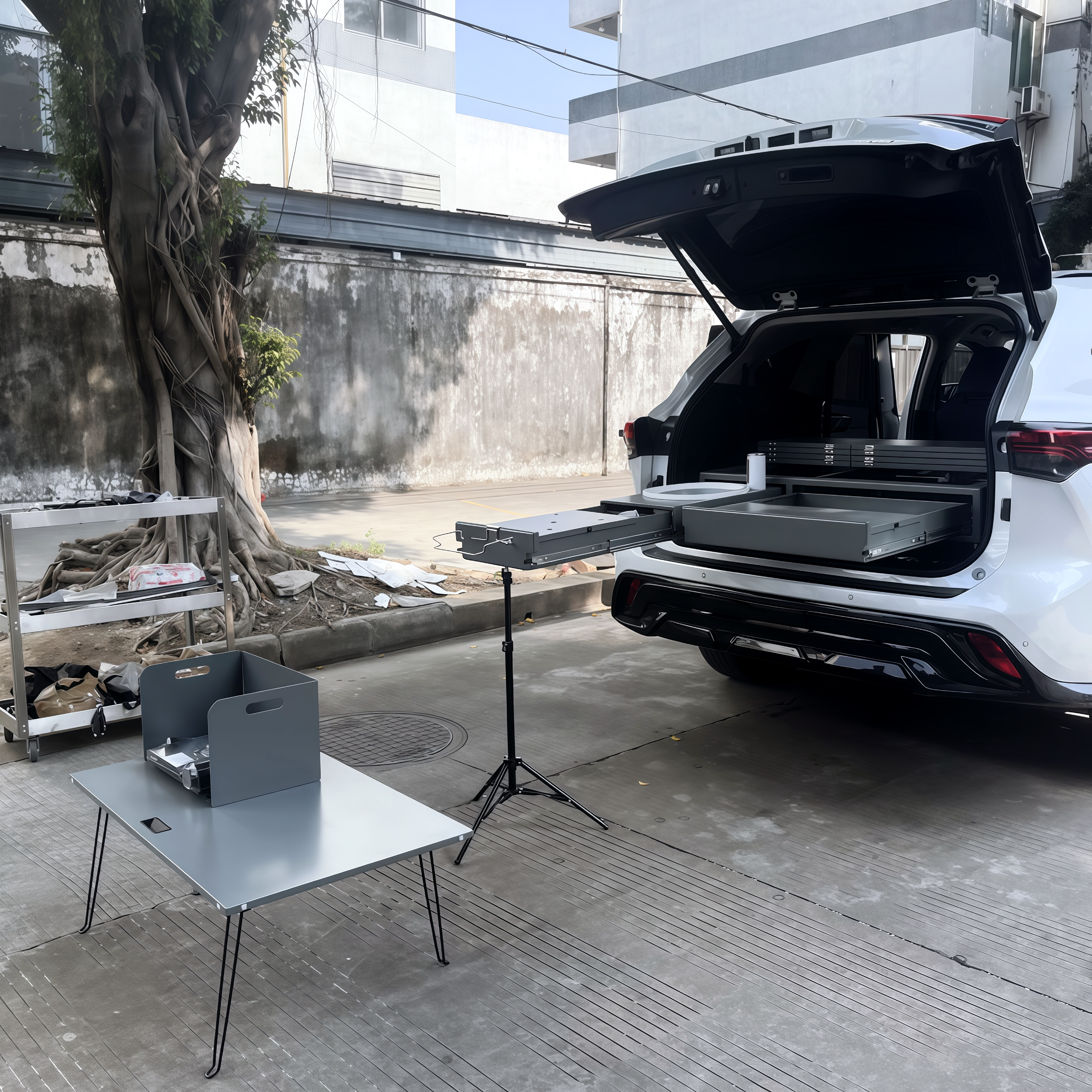 Sleeping Platform for SUV Camping with Storage Drawers