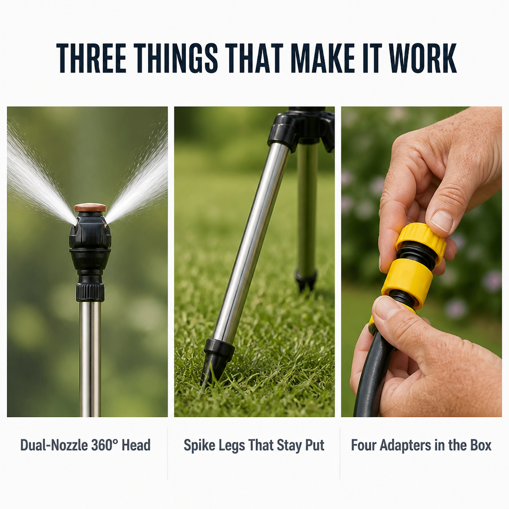 HydraMist™ — Lift Your Sprinkler Above the Plants and Cover Every Corner